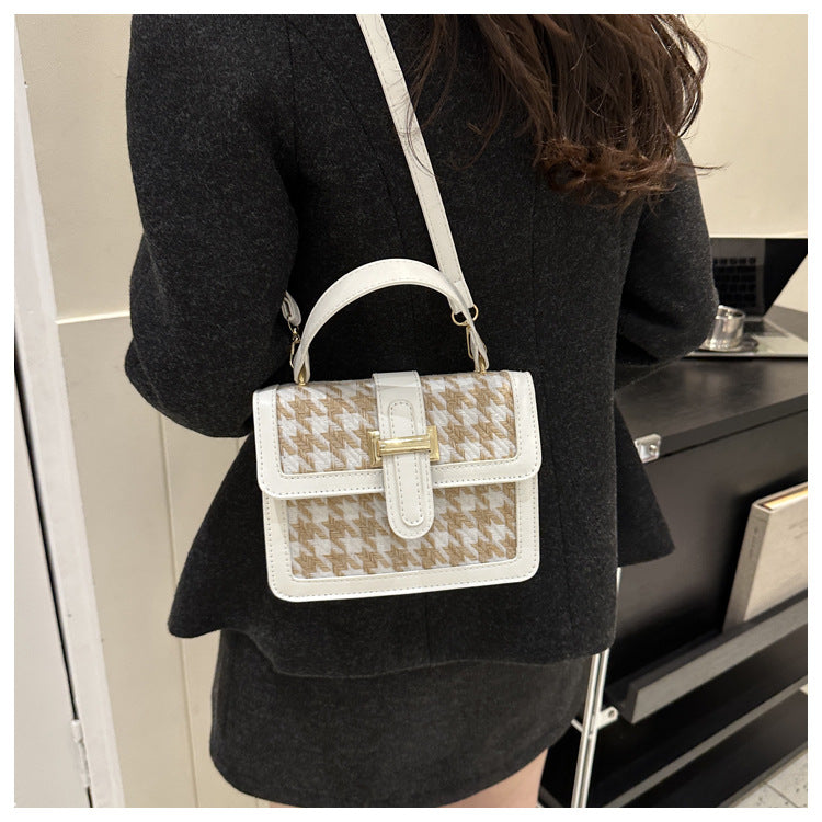Chic Houndstooth Handbag