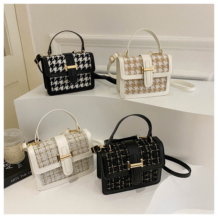 Chic Houndstooth Handbag