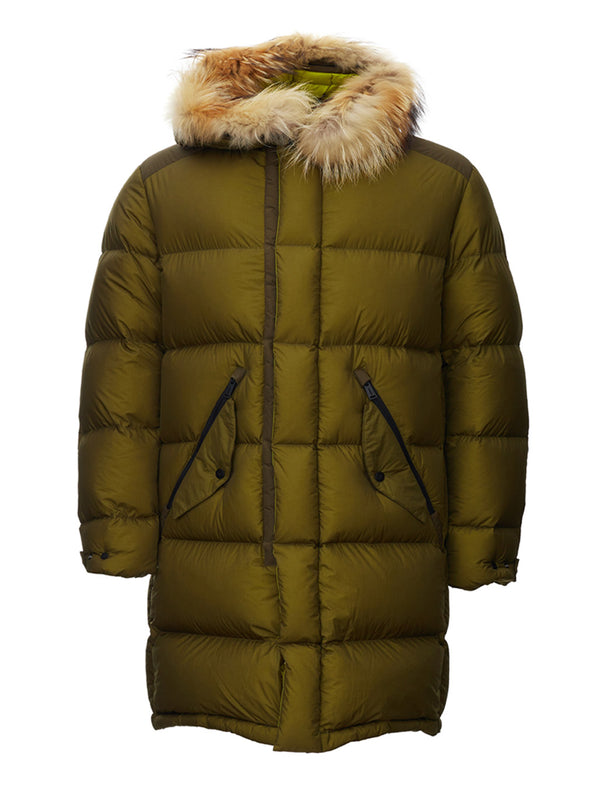 Add Quilted Parka with Fur Collar