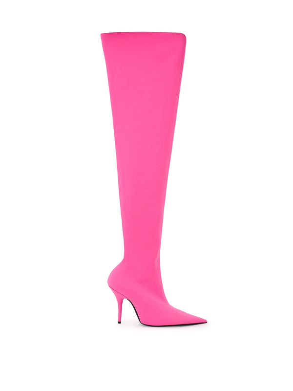Balenciaga Over The Knee Neon Pink Boot