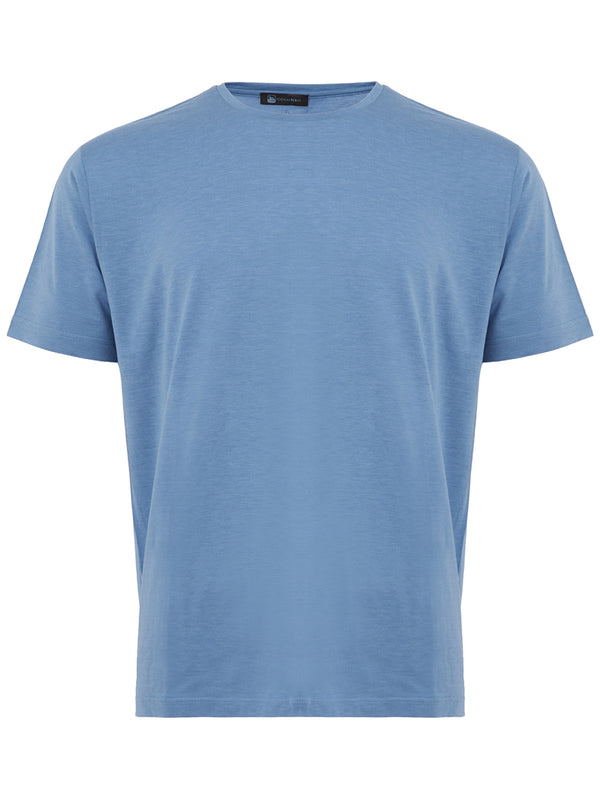 Colombo Light Blue T-Shirt in Silk Blend