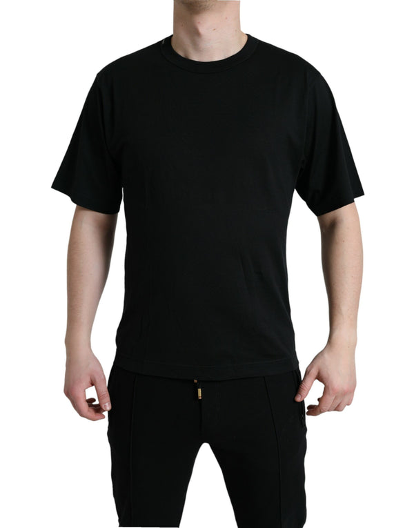 Dolce & Gabbana Black DG Crown Cotton Round Neck T-shirt
