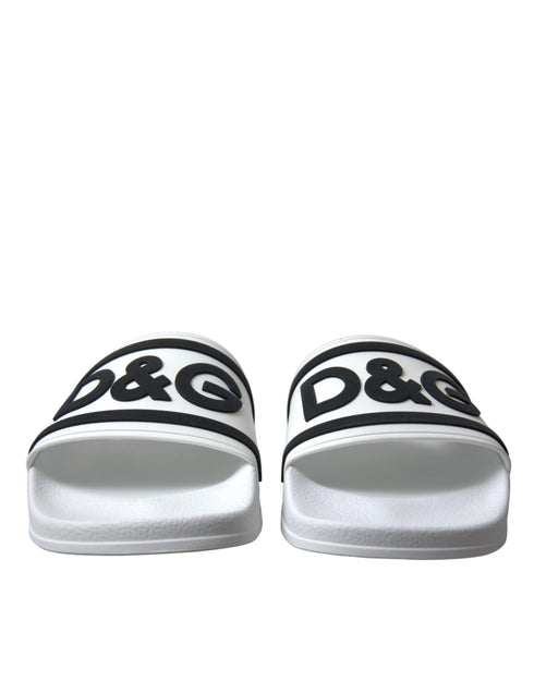 Dolce & Gabbana White Rubber Sandals Slippers Beachwear Men Shoes