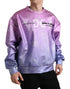 Dolce & Gabbana Pink Purple Logo Print Men Pullover Sweater