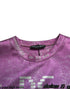 Dolce & Gabbana Pink Purple Logo Print Men Pullover Sweater