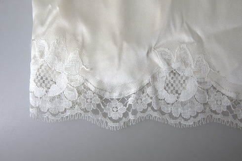 Dolce & Gabbana White Lace Silk Sleepwear Camisole Underwear
