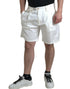 Dolce & Gabbana White Cotton Stretch Men Bermuda Denim Shorts