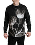 Dolce & Gabbana Black Floral Cotton Collared Long Sleeves Men Shirt