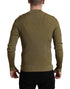 Dolce & Gabbana Army Green Viscose Crewneck Pullover Sweater