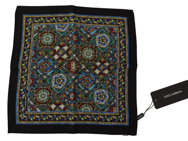 Dolce & Gabbana Multicolor DG Printed Square Handkerchief Scarf Silk