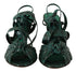 Dolce & Gabbana Green Python Strap Sandals Heels Shoes