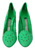 Dolce & Gabbana Green Crystal Floral Heels CINDERELLA Shoes