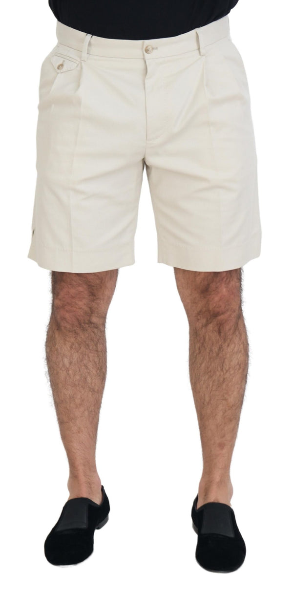 Dolce & Gabbana White Chinos Cotton Stretch Casual Shorts