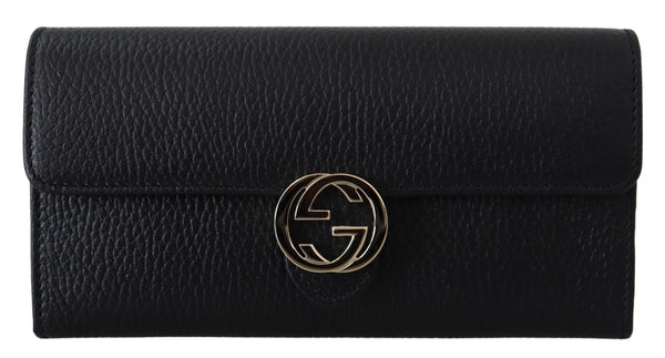Gucci black leather wallet  for women