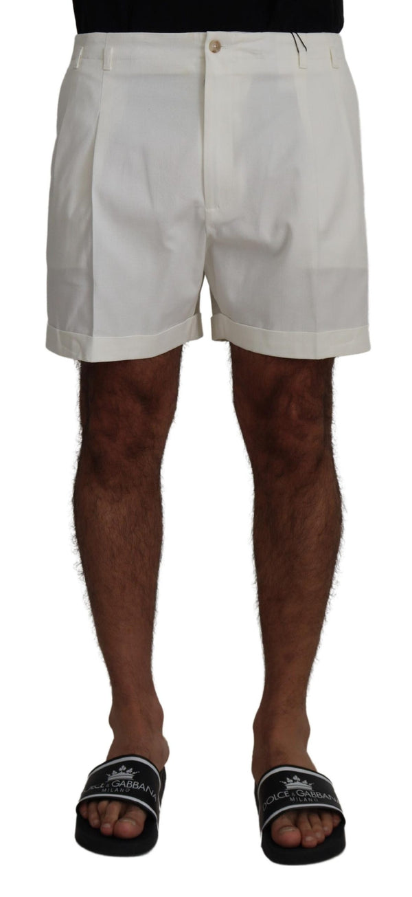 Dolce & Gabbana White Cotton Bermuda Casual Shorts