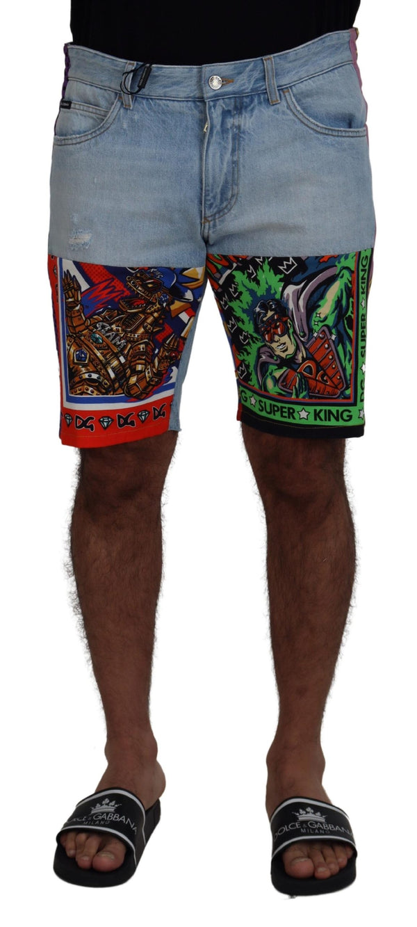 Dolce & Gabbana Multicolor Bermuda DG Patchwork Shorts