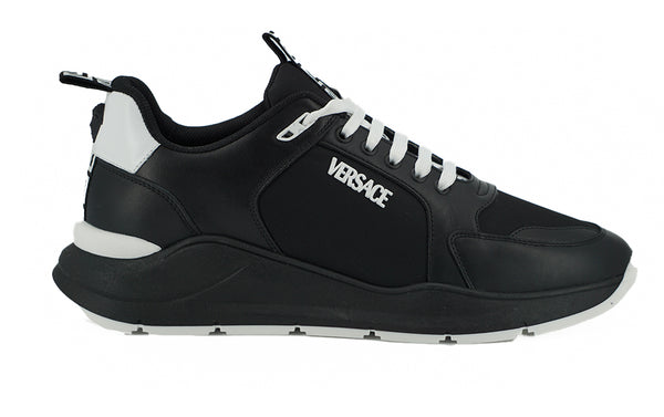 Versace Black Calf Leather Sneakers