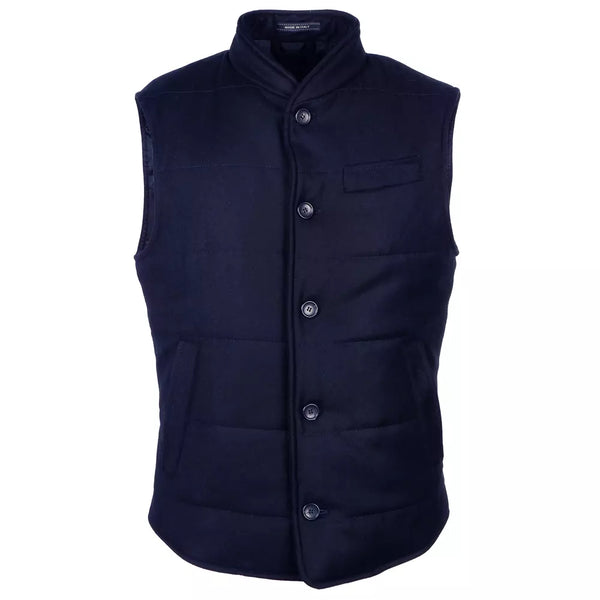 Made in Italy Blue Wool Vest
