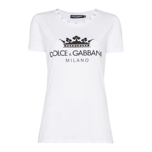 Dolce & Gabbana White Cotton Tops & T-Shirt