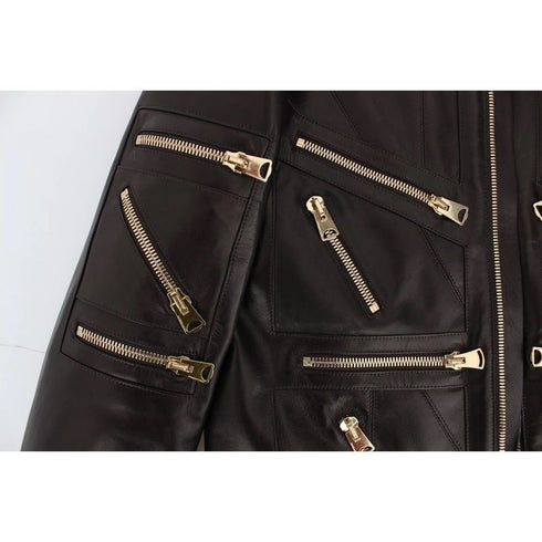Dolce & Gabbana Brown Leather Di Lambskin Jacket