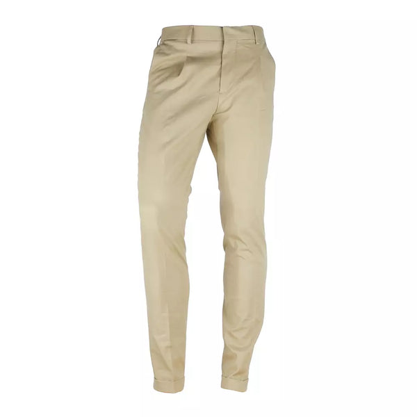 Made in Italy Beige Wool Jeans & Pant