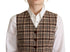 Dolce & Gabbana Brown Checkered Leopard V-neck Sleeveless Vest Top